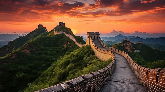 Majestic Great Wall of China at sunrise - GioTrip Exclusive Morning Experience